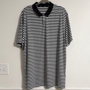 Nike Striped Polo Shirt in Black and White